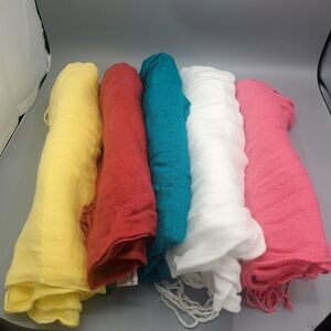 Bundle of Five Pashminas Multi  Colors